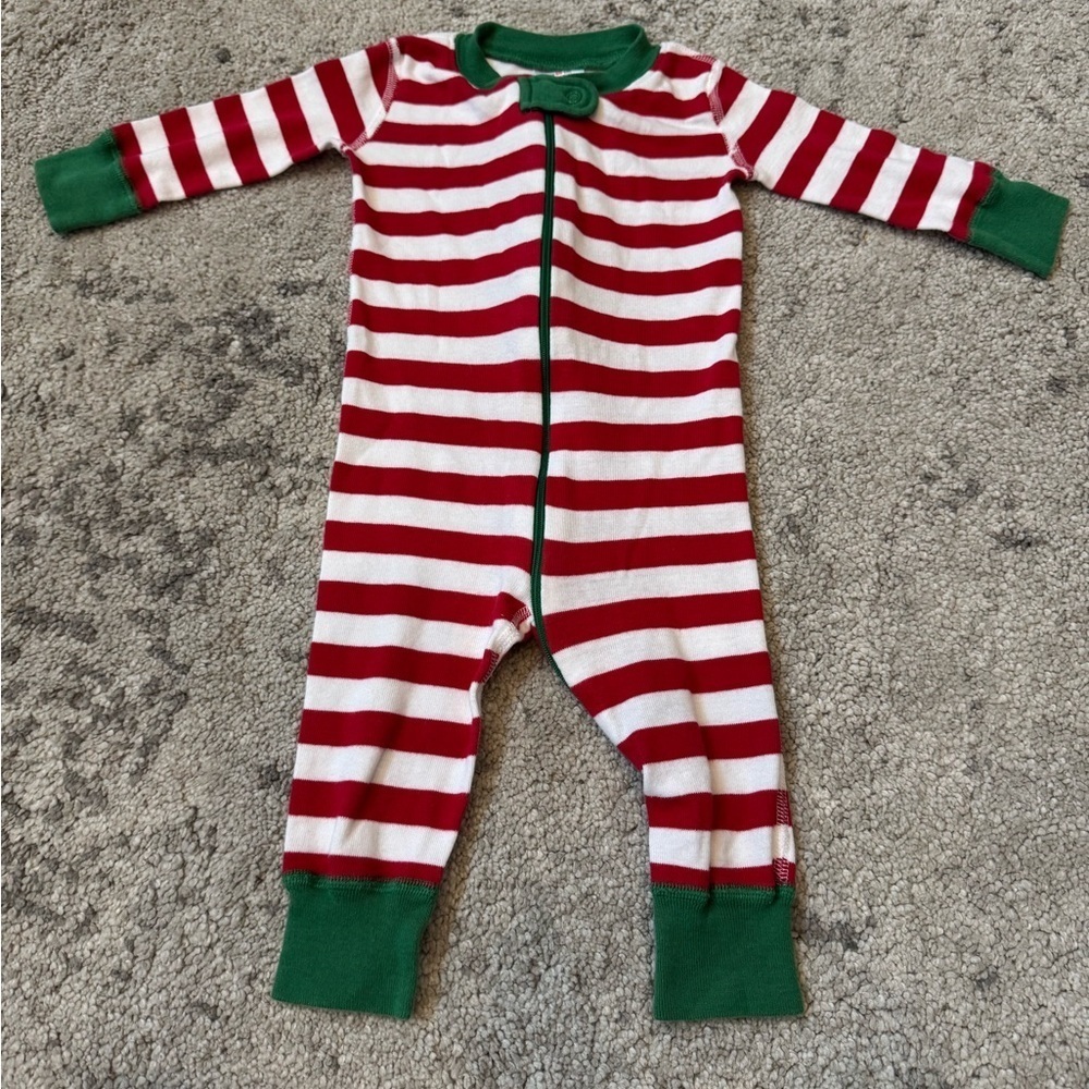 Baby Hanna Andersson striped Christmas pajamas size 6-9 months